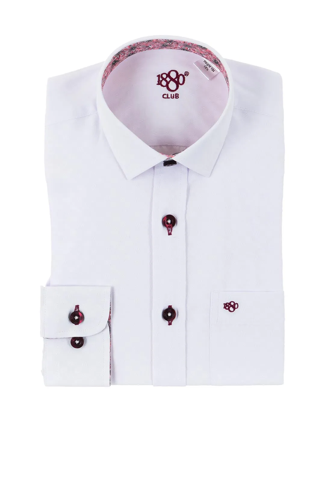 1880 Club Boys Cadiz Newton Flower Print Shirt, White Wine