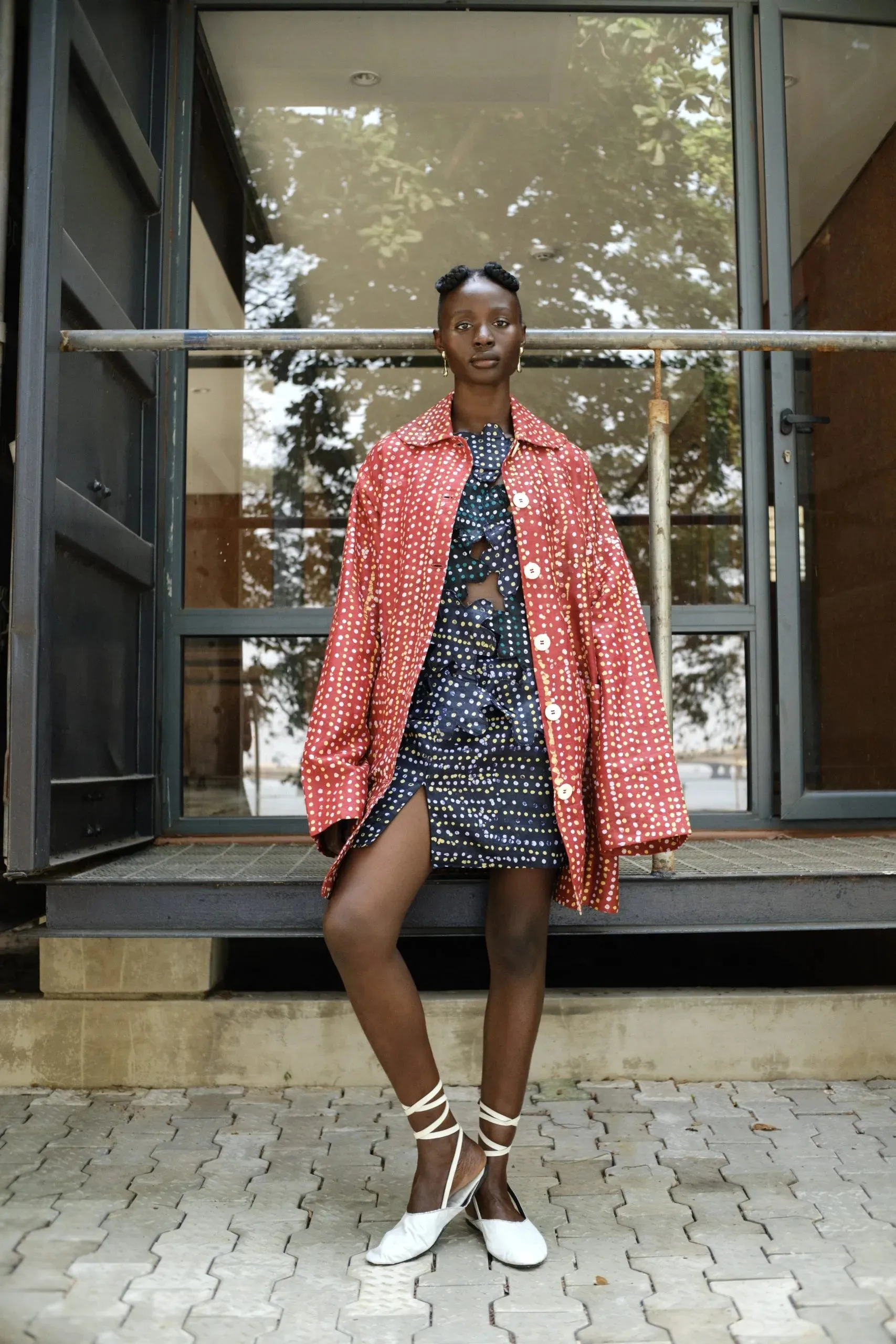 Abiola Olusola Hand-printed oversized button-down Lola Coat