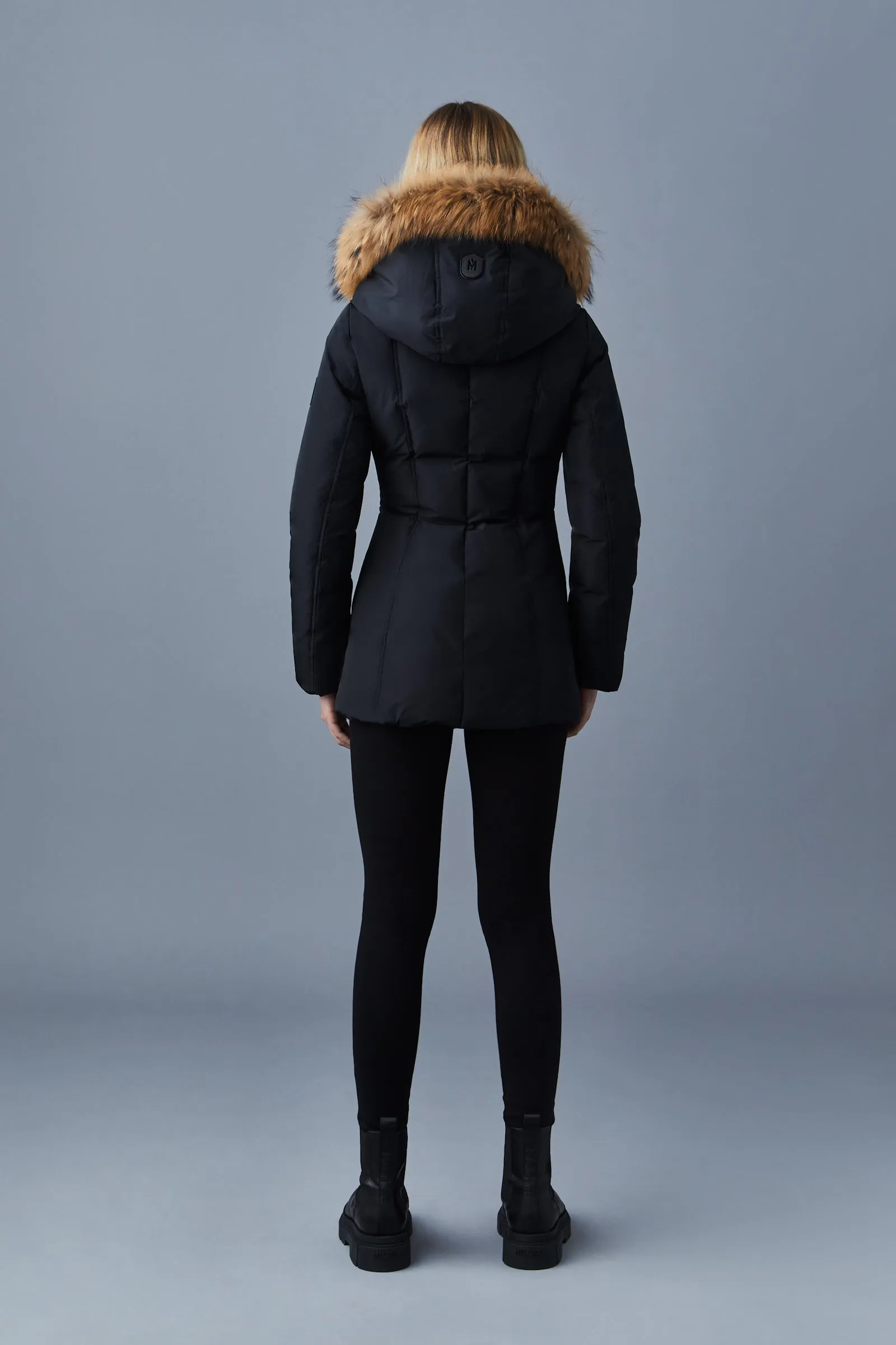 ADALI Down Coat With Natural Fur Signature Colla Black