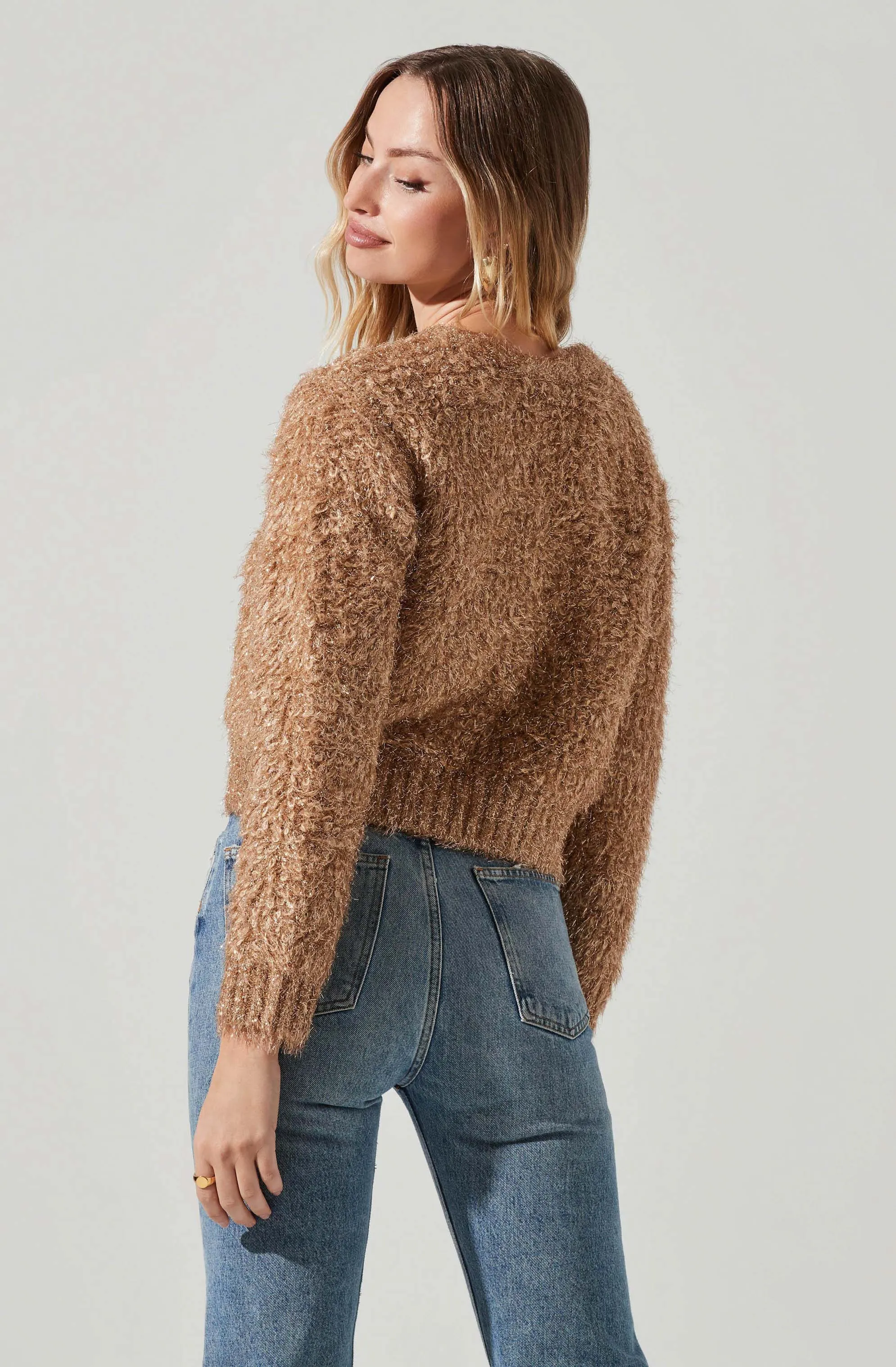 Alma Metallic Knit Sweater