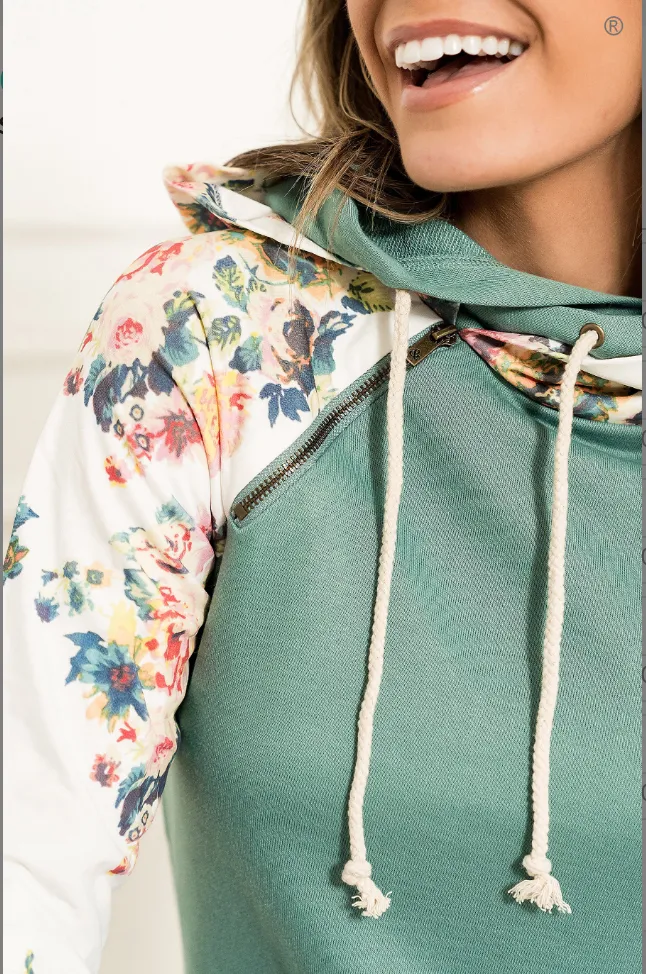 Ampersand Avenue - Doublehood Sweatshirt - Once & Floral