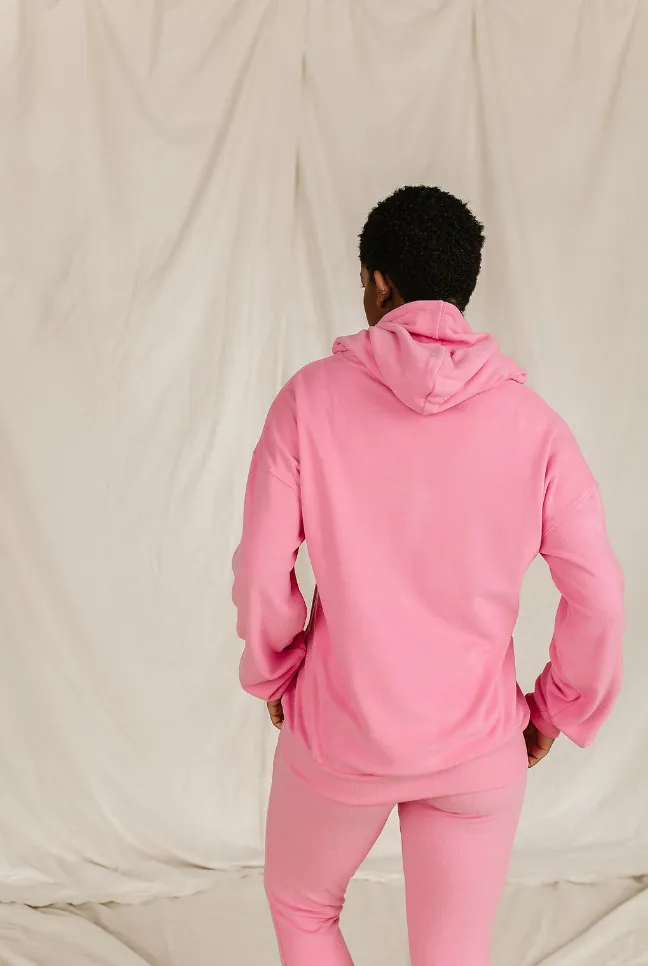 Ampersand Avenue Performance Fleece University Hoodie - Pink Tulip