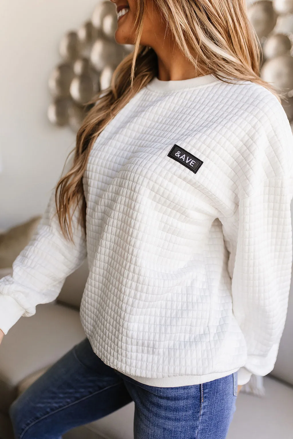 Ampersand Avenue Quilted Pullover - White &ave