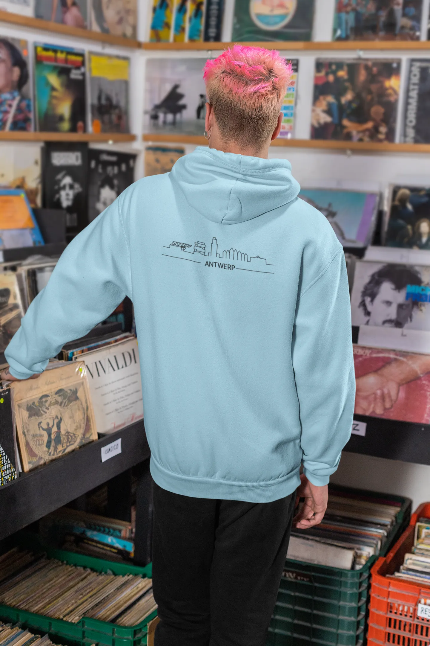 Antwerp Skyline Back Hoodie