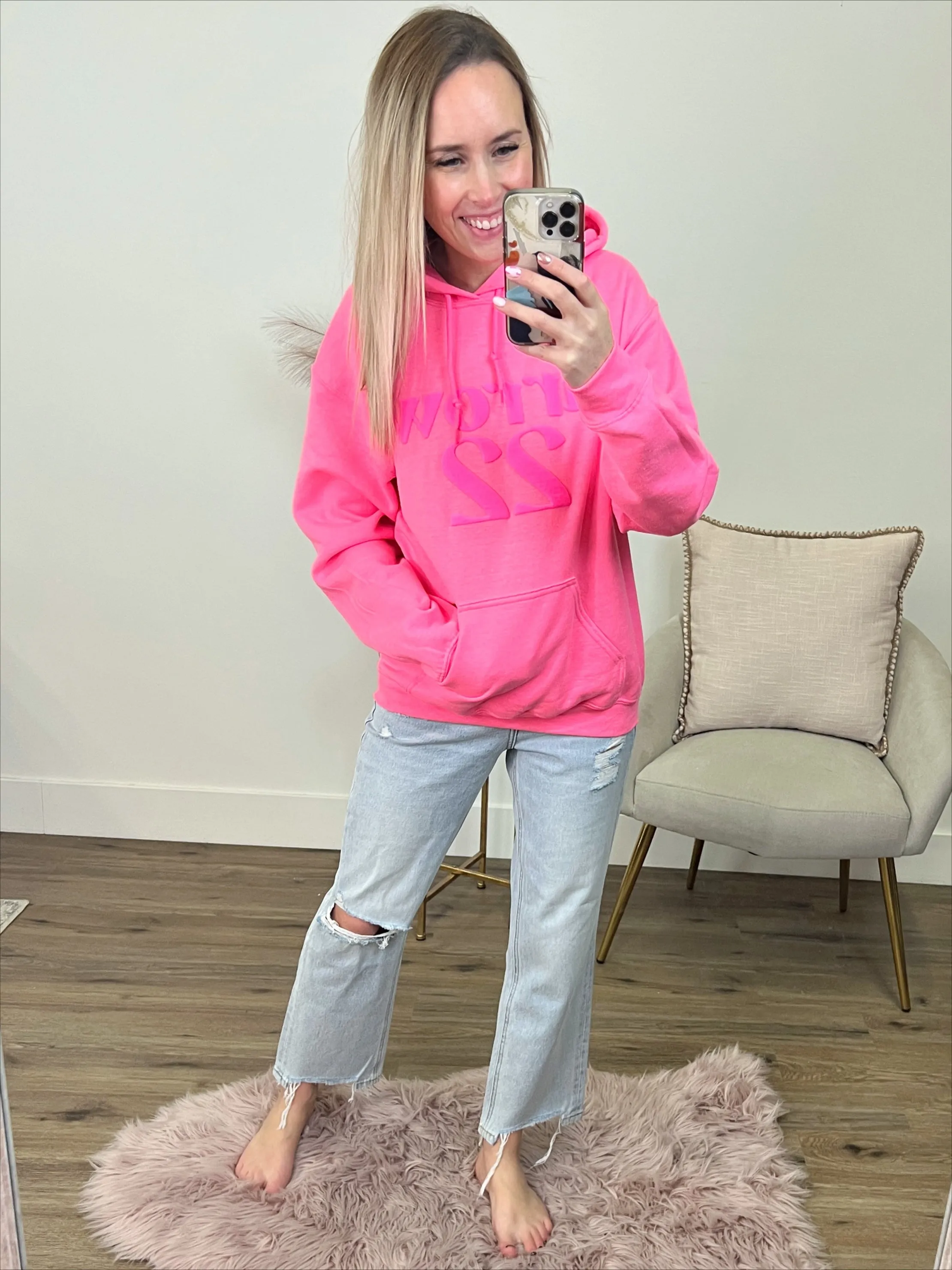 Arrow 22 Neon Pink Hoodie