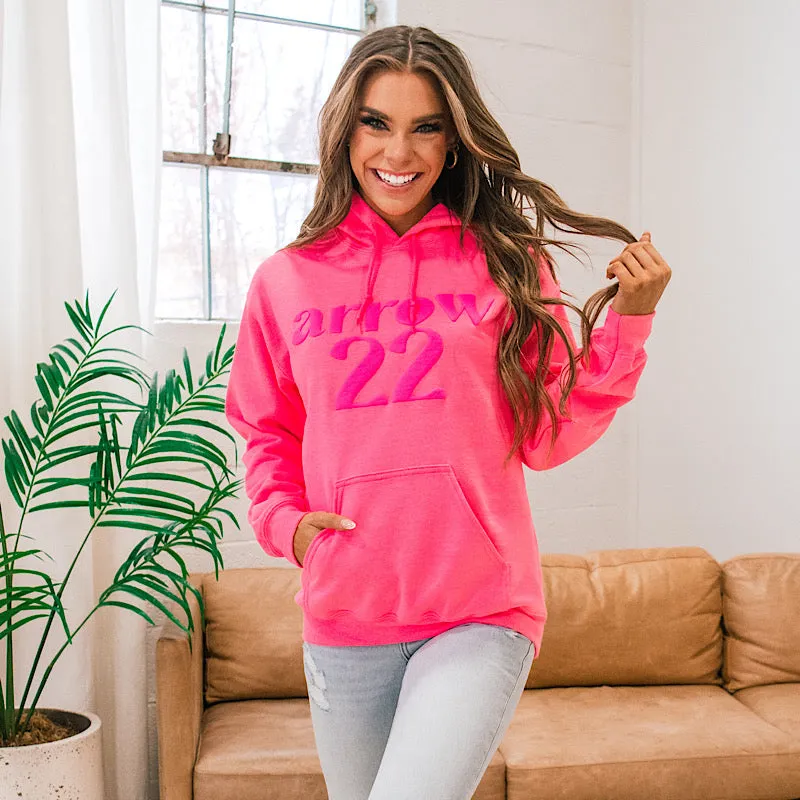 Arrow 22 Neon Pink Hoodie