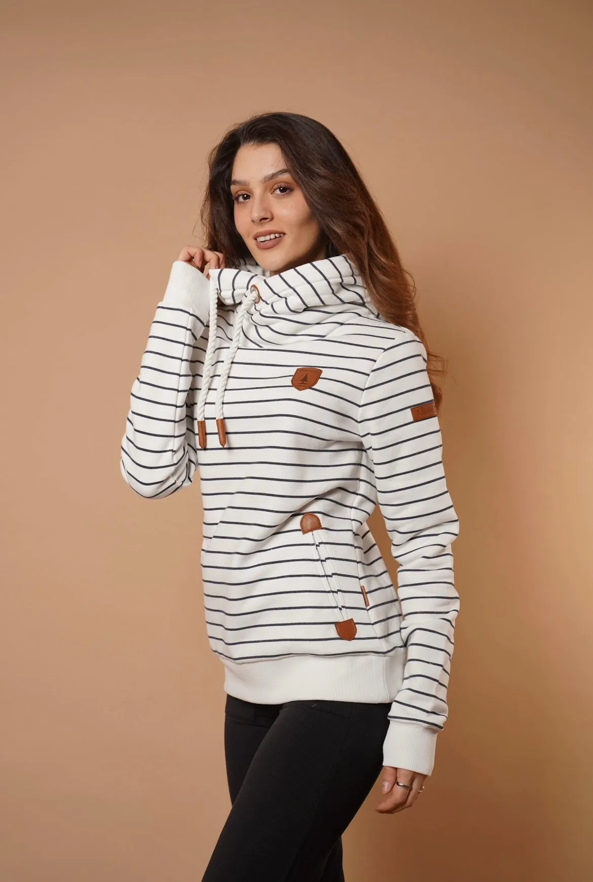 Artemis Print Ivory Stripe Hoodie