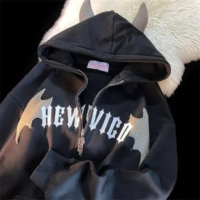 Bat Wing Devil Horn Hoodies