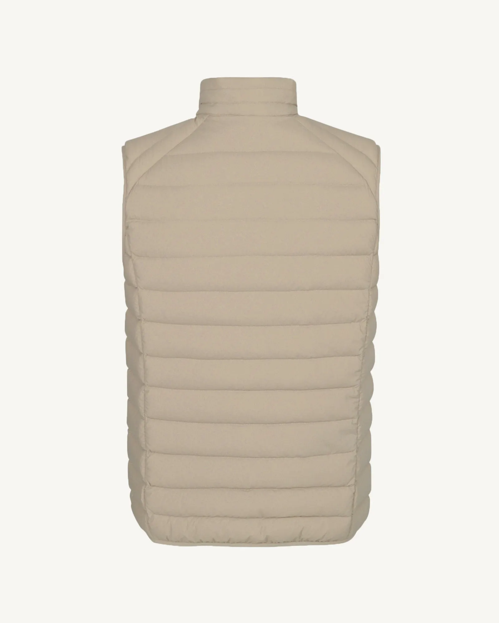 Beige Arafo stretch sleeveless puffer jacket