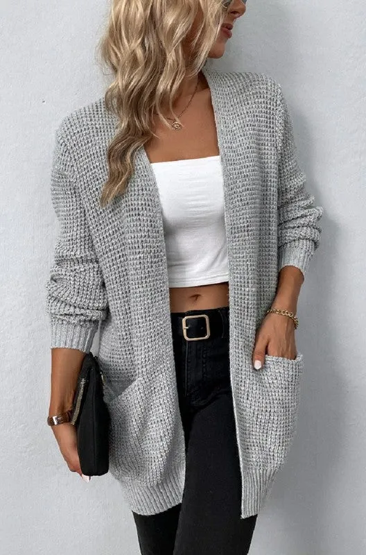 Bella waffle sweater cardigan