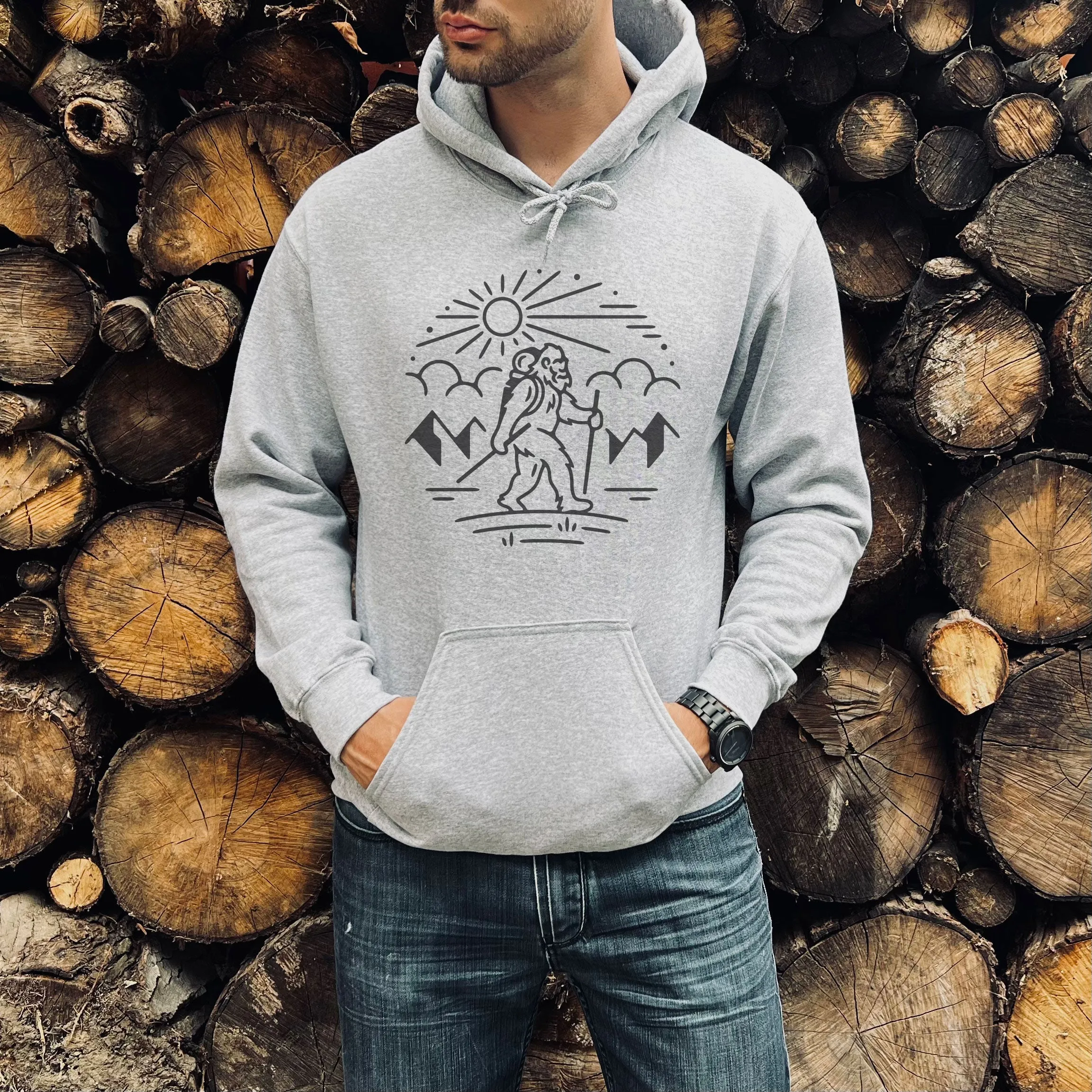 Bigfoot Hiking Hoodies - light or dark artwork