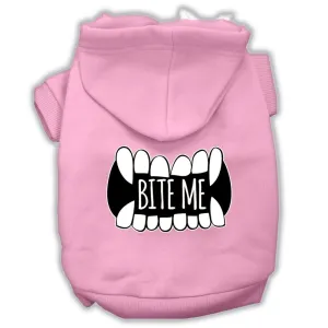 Bite Me Screenprint Dog Hoodie Light Pink Xs (8)