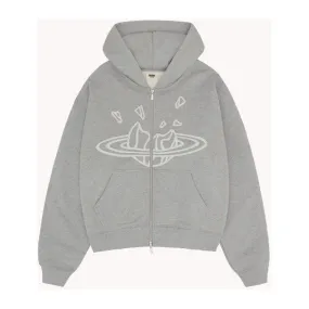 Broken Planet Market Zip Up Hoodie Stone Grey