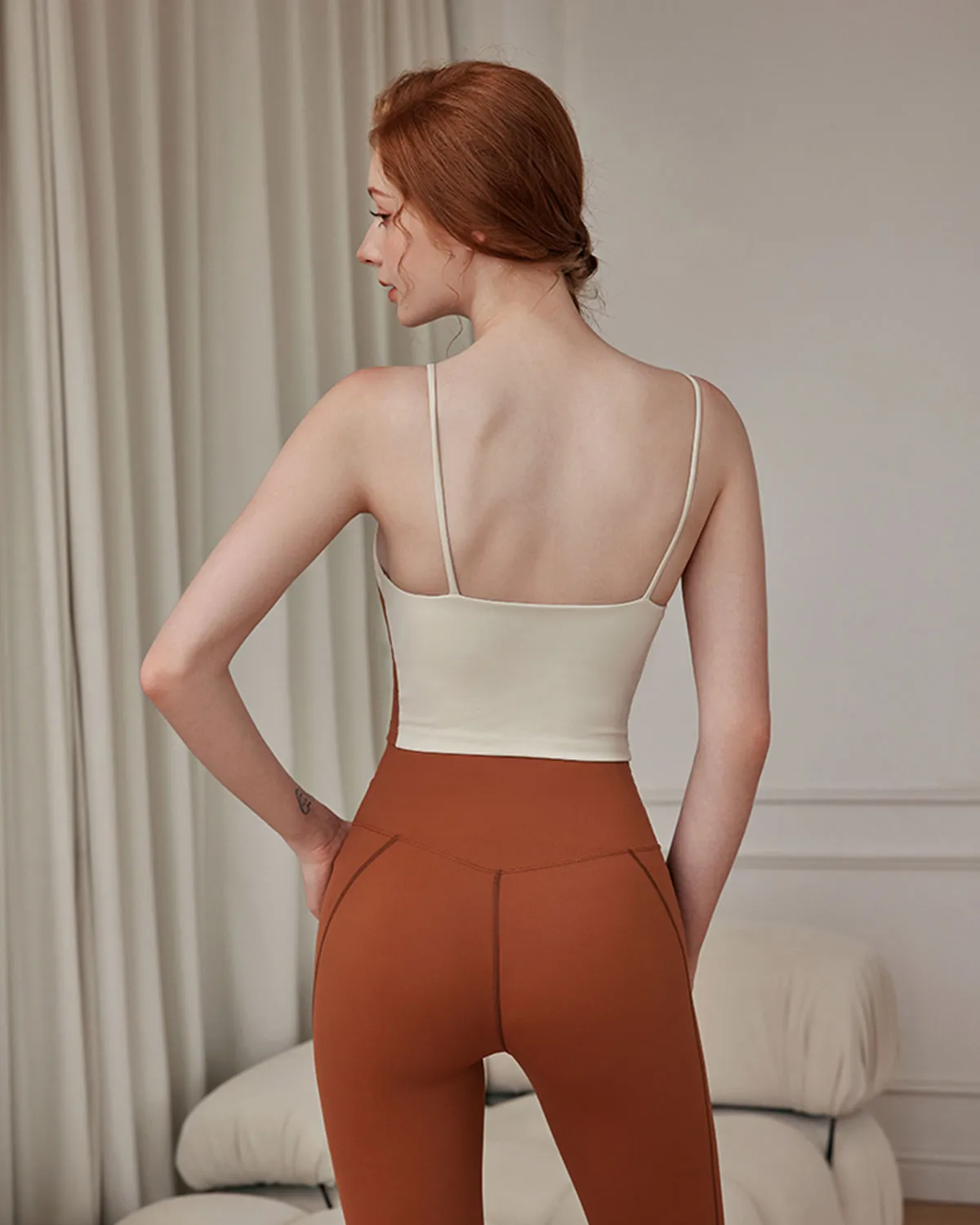 Brown Contrast Camis - Medium Support