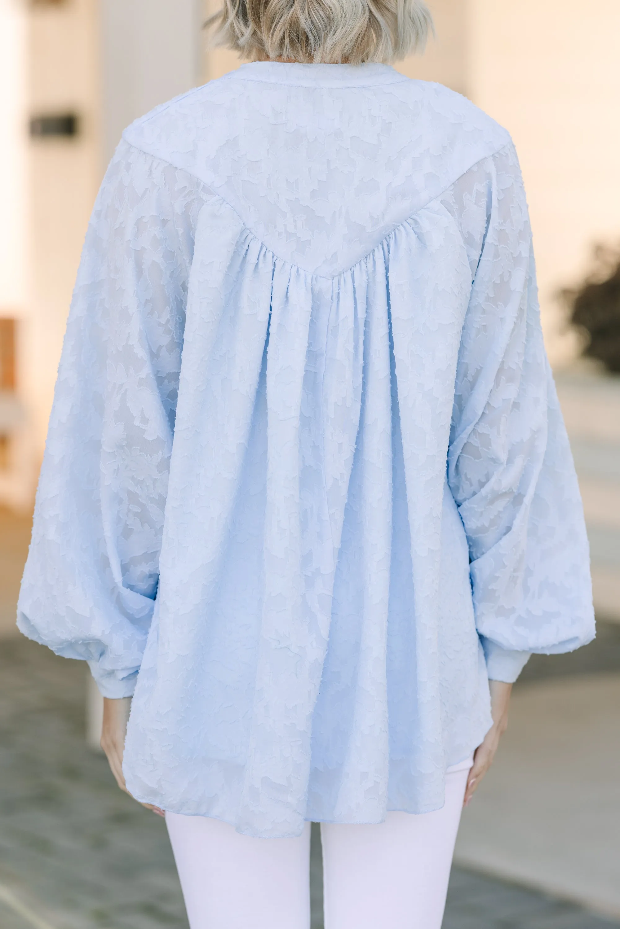 Can't Stop Dreaming Light Blue Lace Tunic