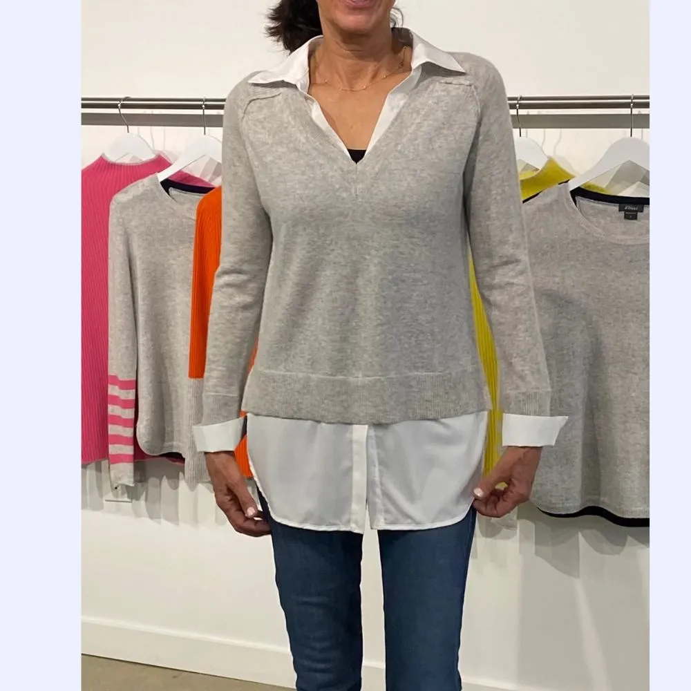 Cashmere V-Neck with Shirt