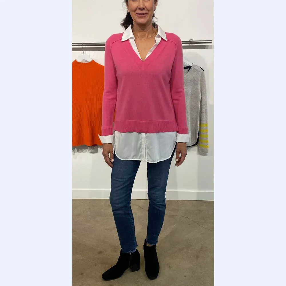 Cashmere V-Neck with Shirt