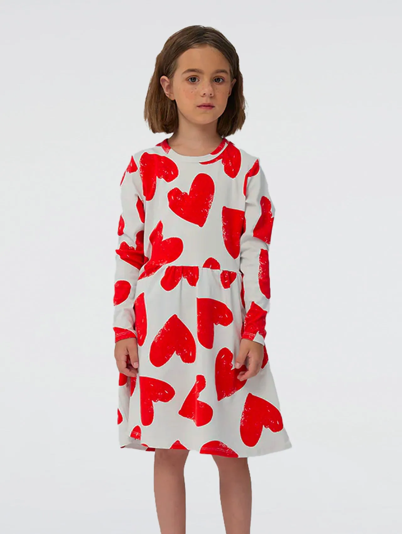 Casual Heart Print A-Line Dress