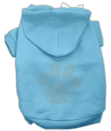 Clear Rhinestone Paw Hoodies Baby Blue S (10)