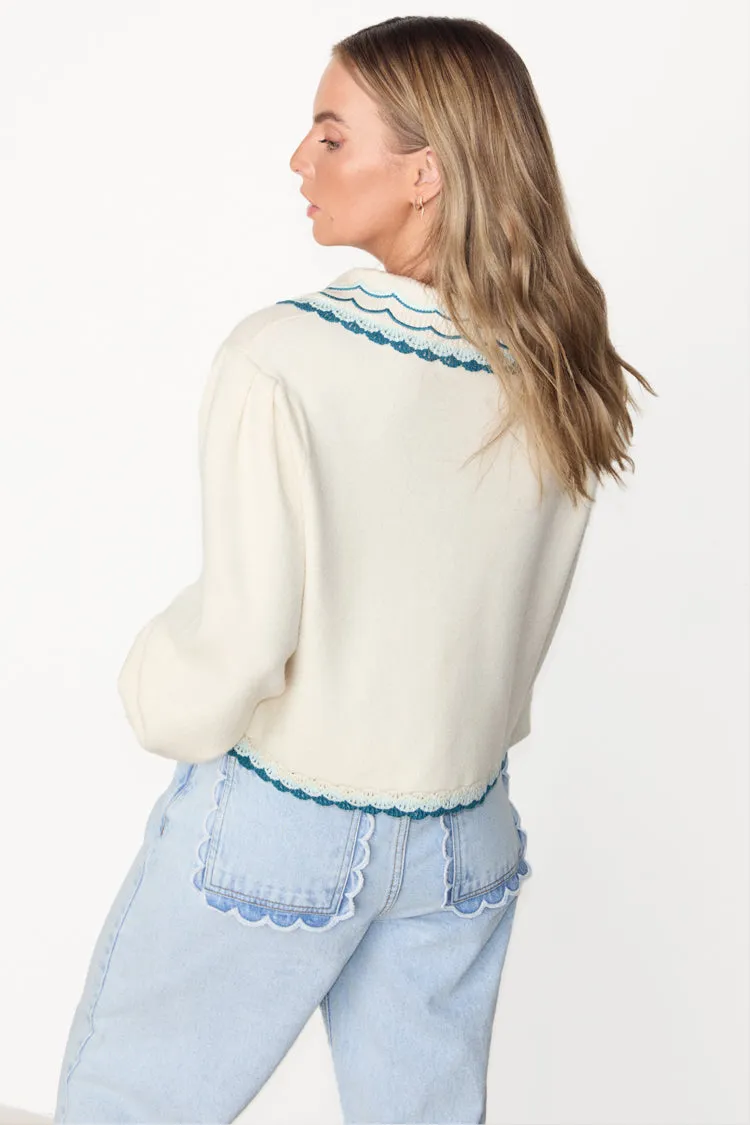 Cream Sundaze Romance Cardigan