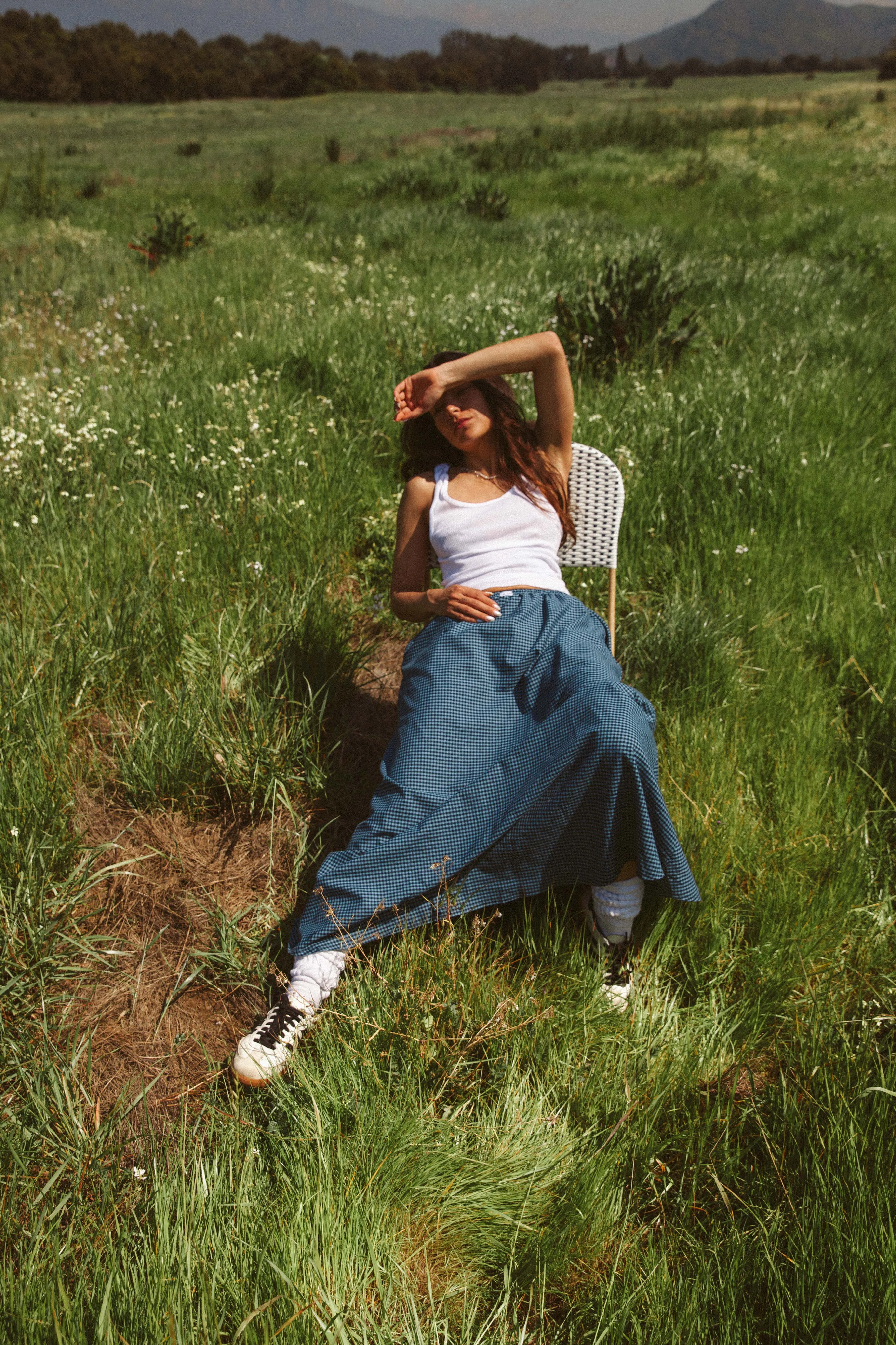 DREAM SKIRT IN FRENCH BLUE GINGHAM