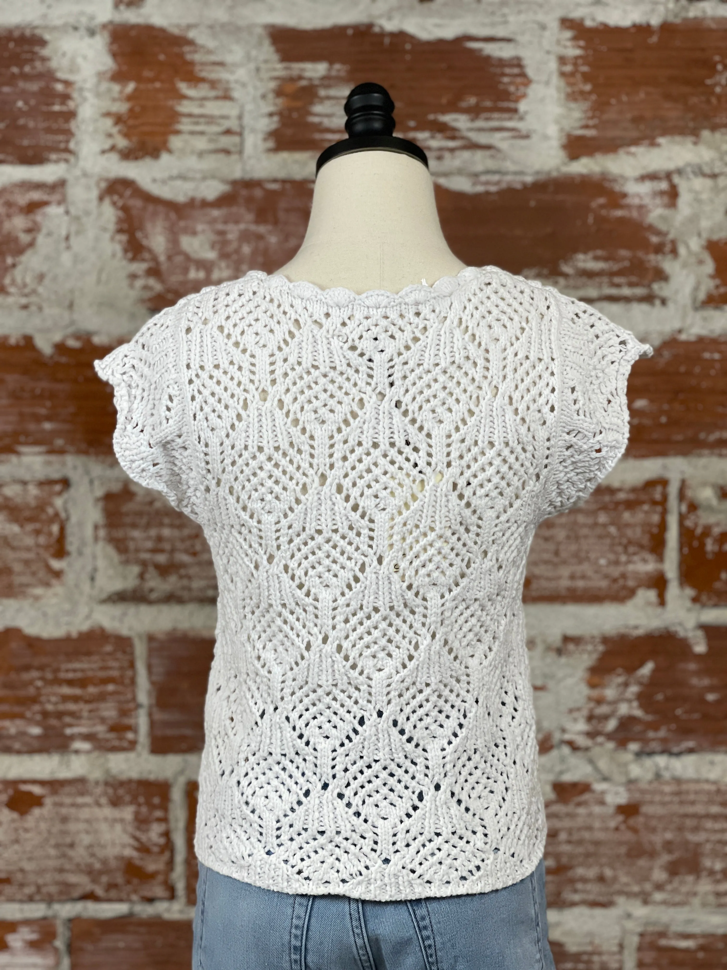 Elan Crochet Top in White