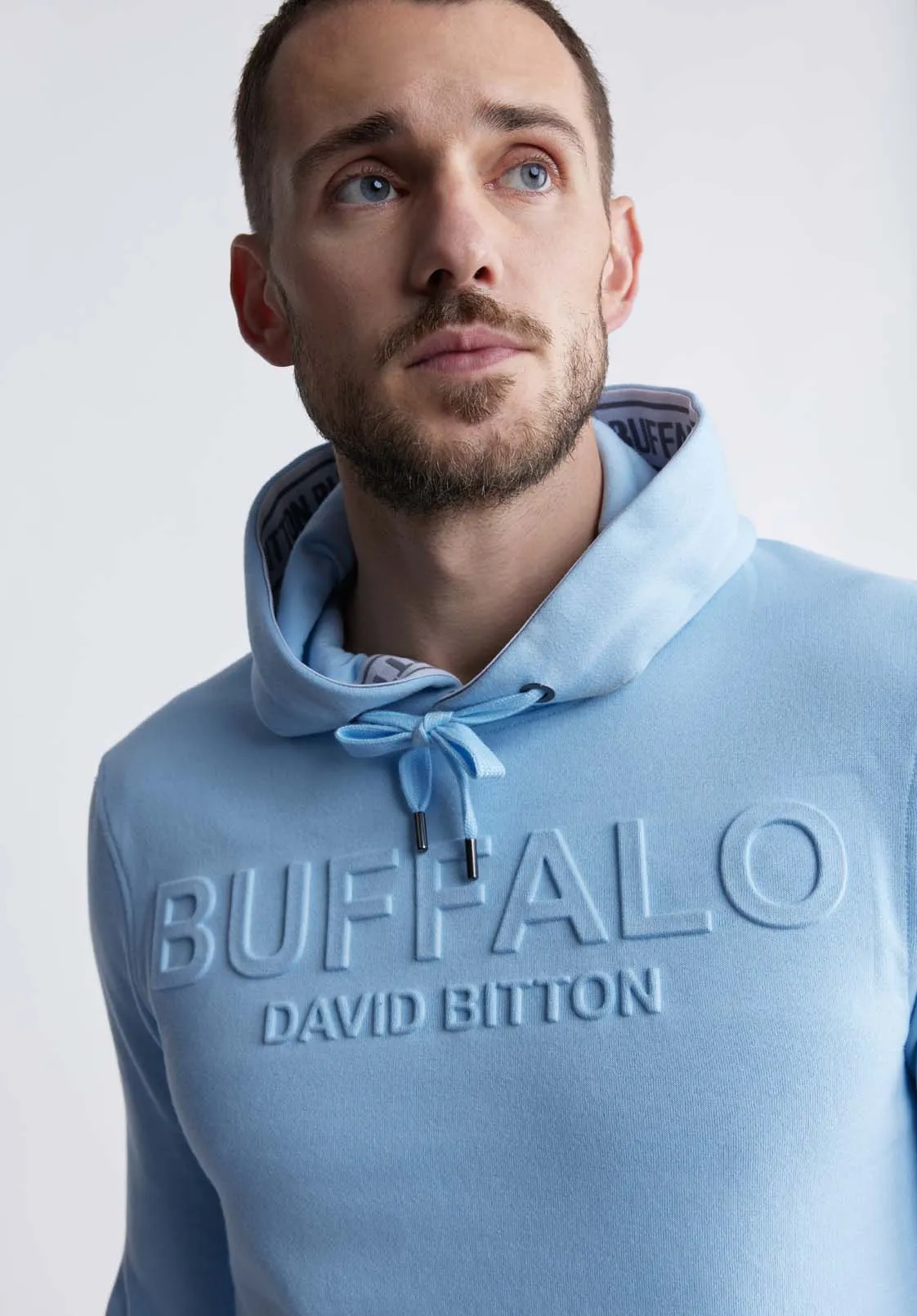 Fadol Men's Fleece Hoodie in Sky Blue - BPM13610V