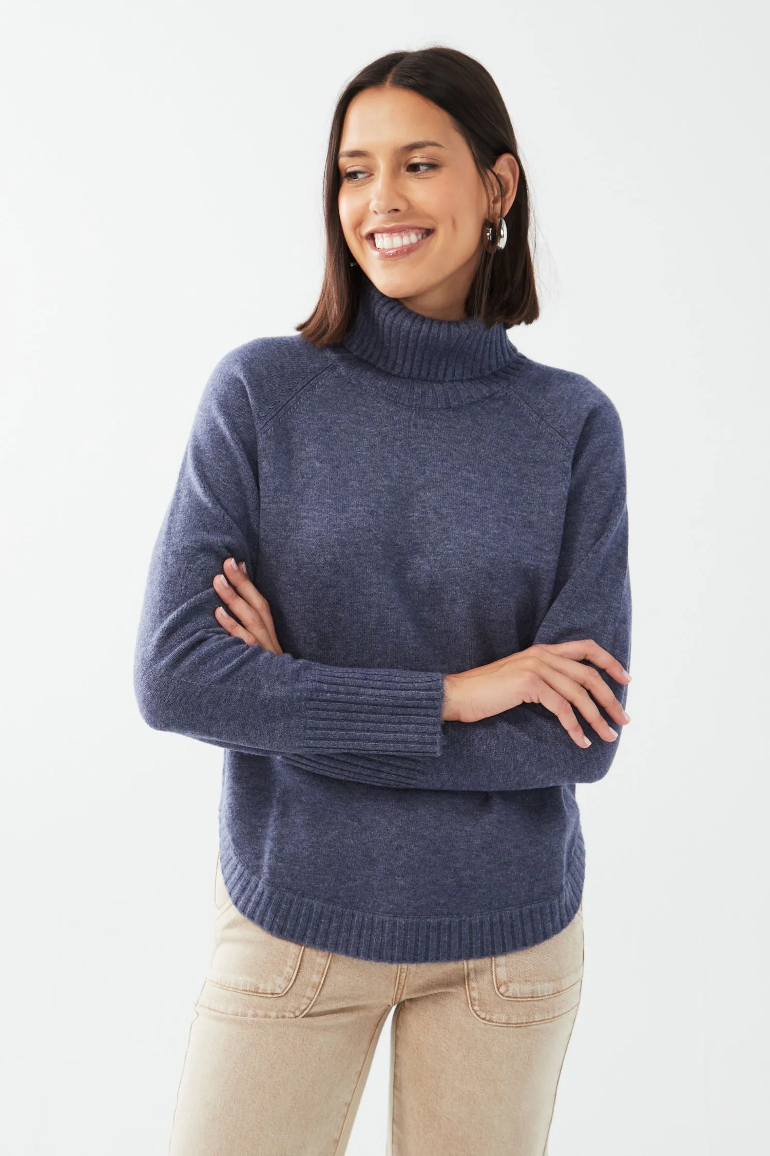 FDJ Turtleneck Shirttail Hem Sweater - Style 1515333