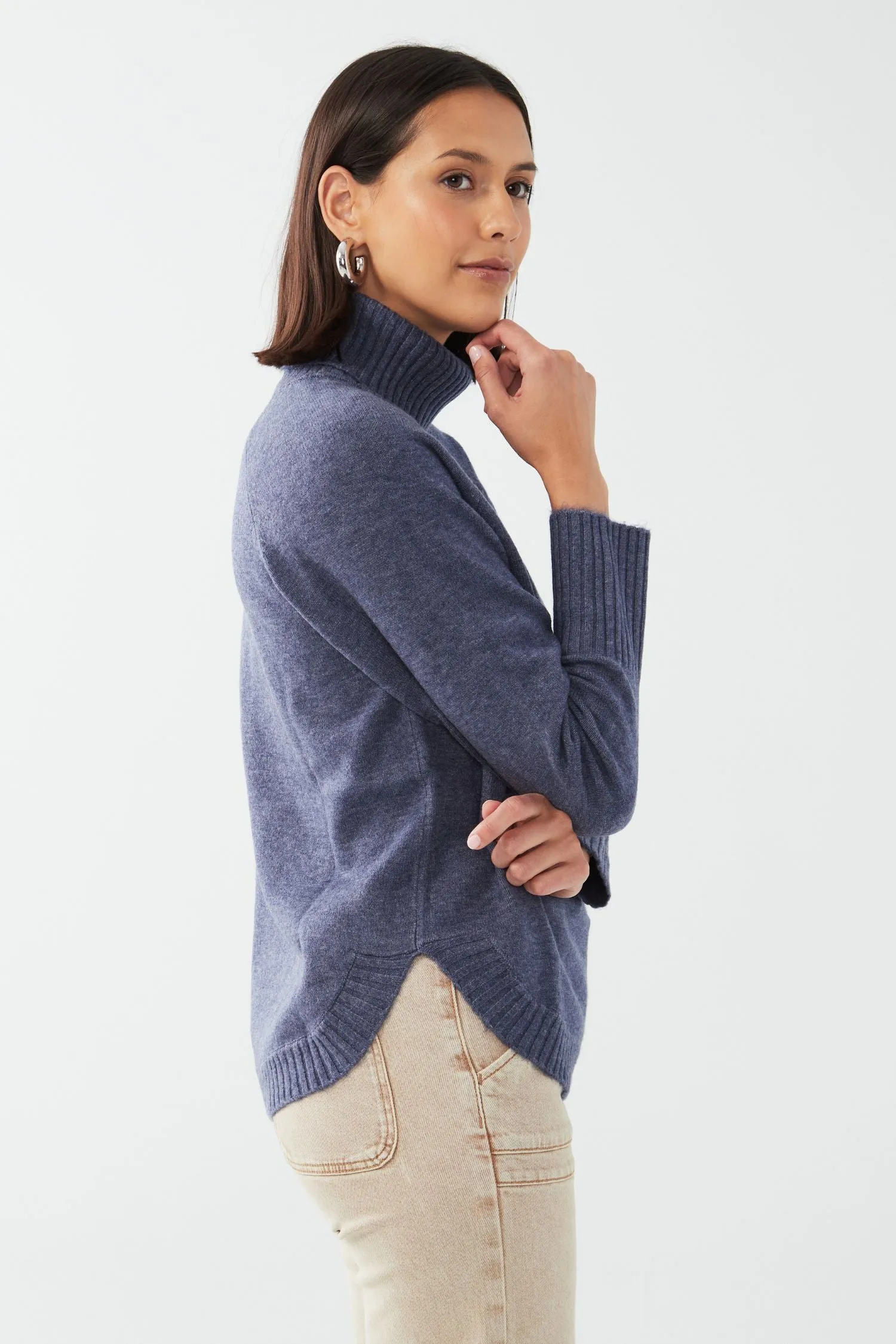 FDJ Turtleneck Shirttail Hem Sweater - Style 1515333