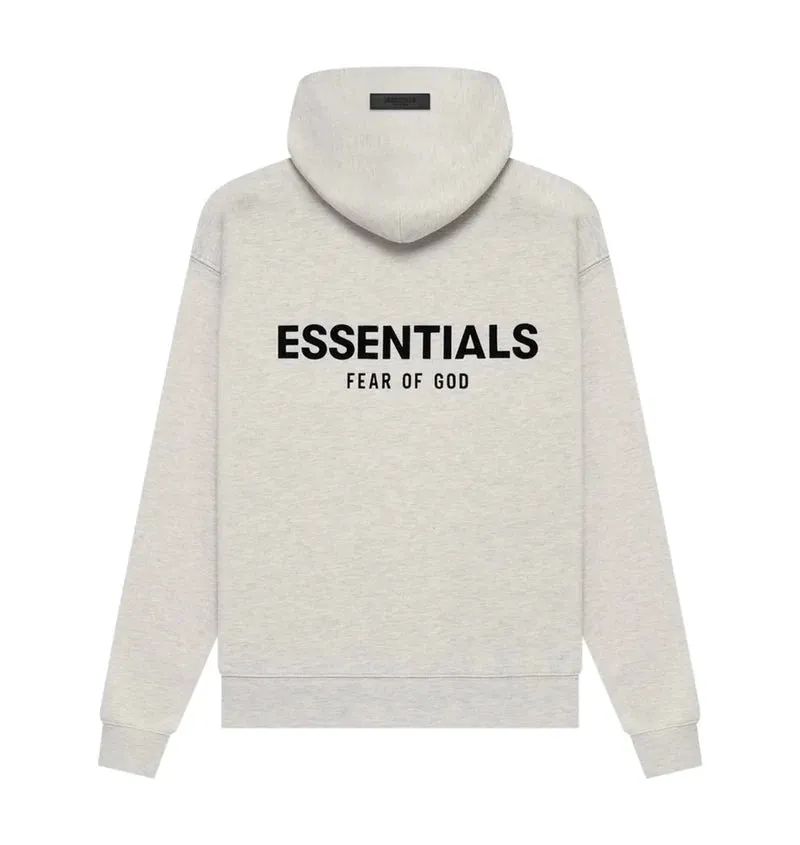 FEAR OF GOD ESSENTIALS POPOVER HOODY LIGHT HEATHER OATMEAL