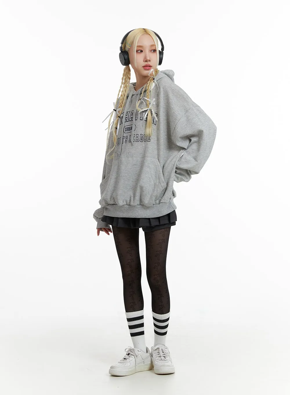 Graphic Lettering Oversized Hoodie IF408