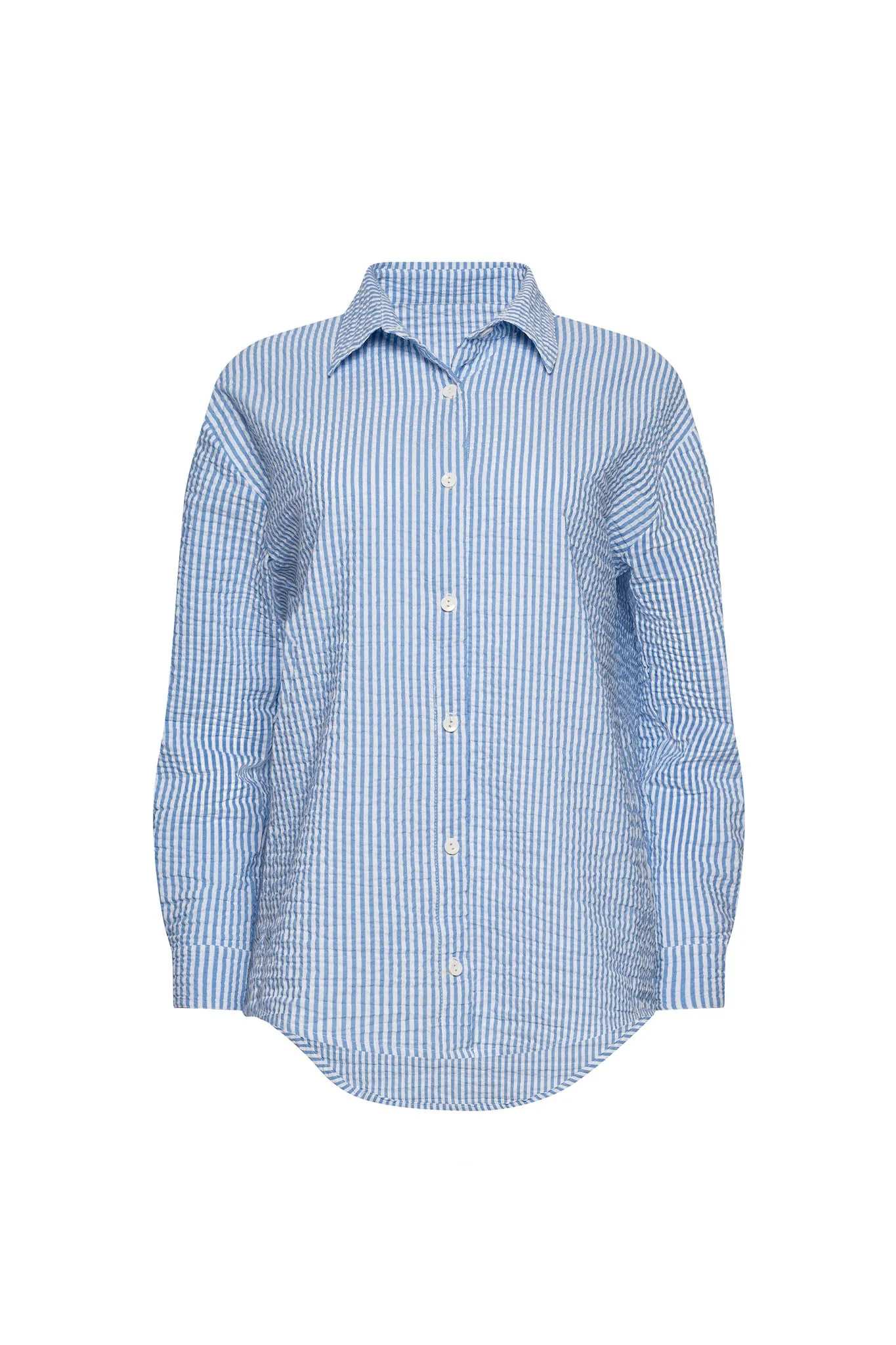 Harper Button Down - Blue Seersucker