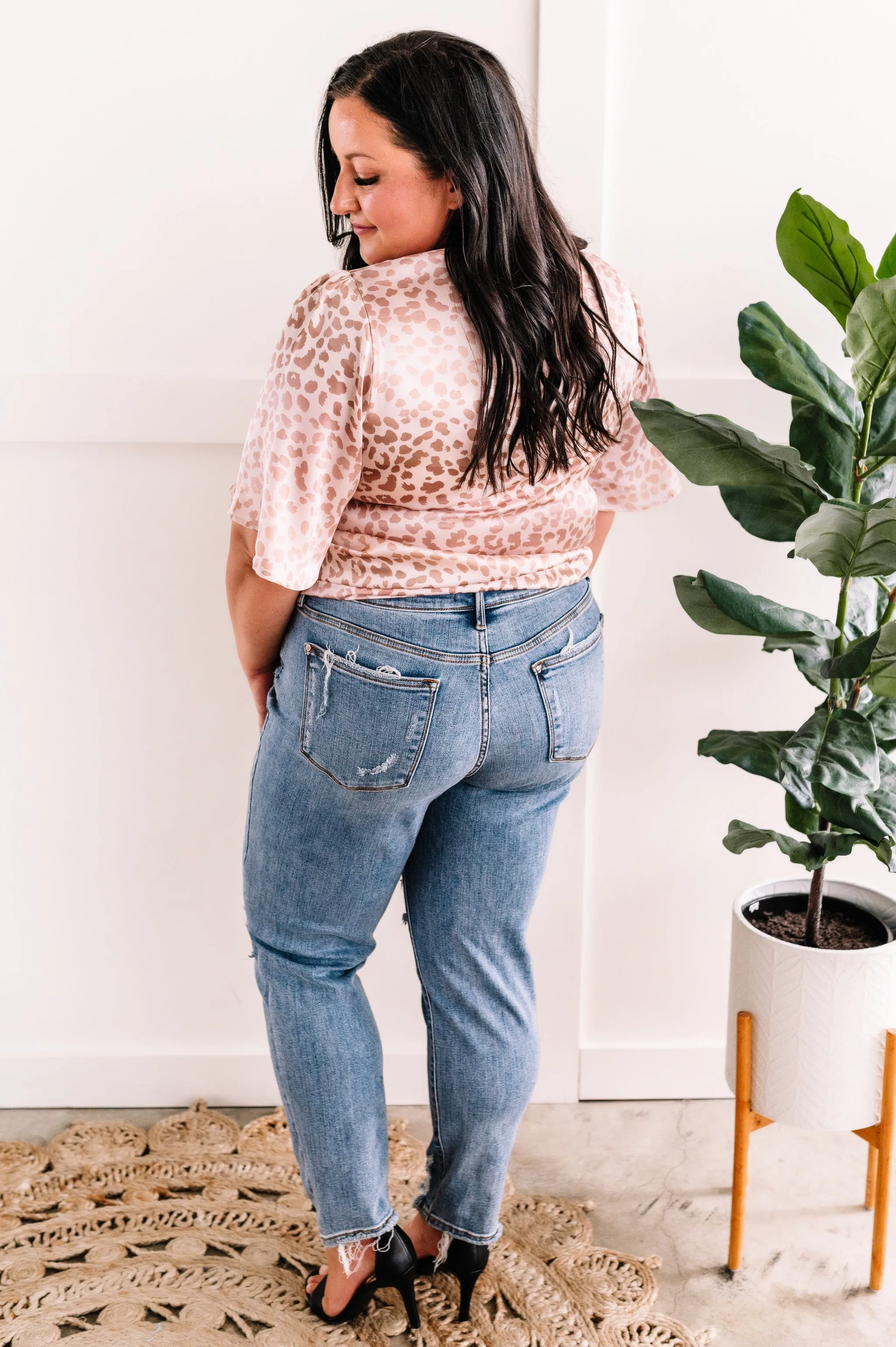 High Waisted Button Fly Distressed Boyfriend Judy Blue Jeans