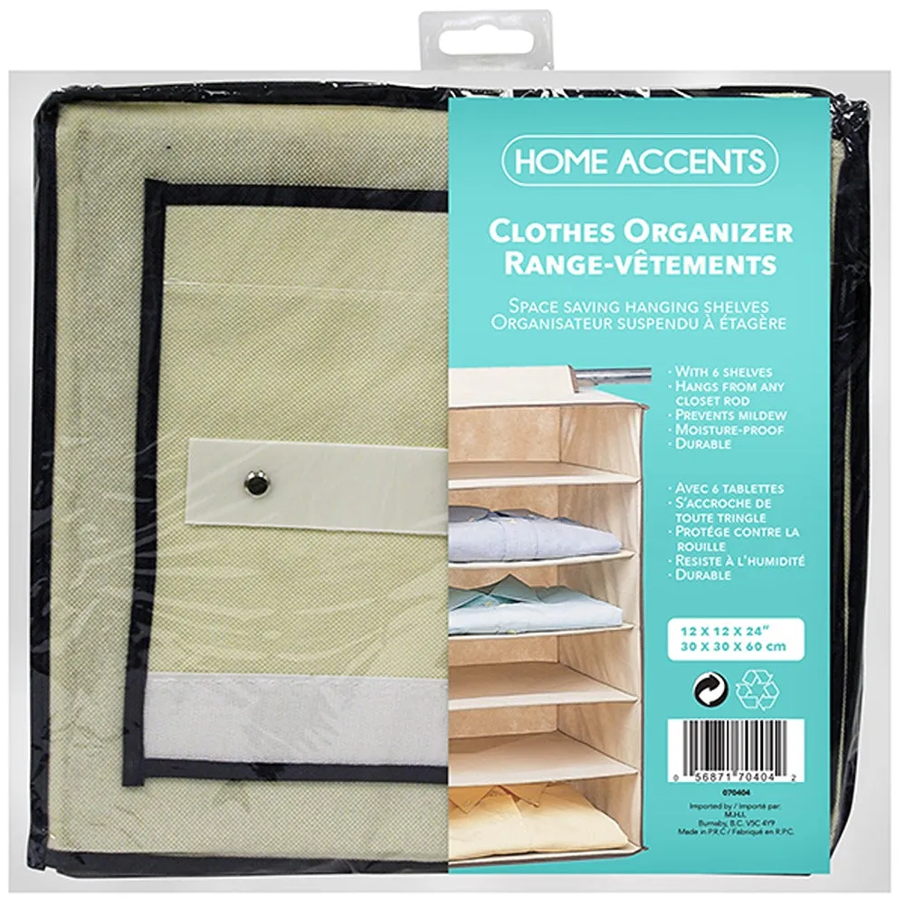 HOME ACCENTS Hangable Shirt 6 Shelves Size 12x12x24 inch Home Accessories Packing 6/Box