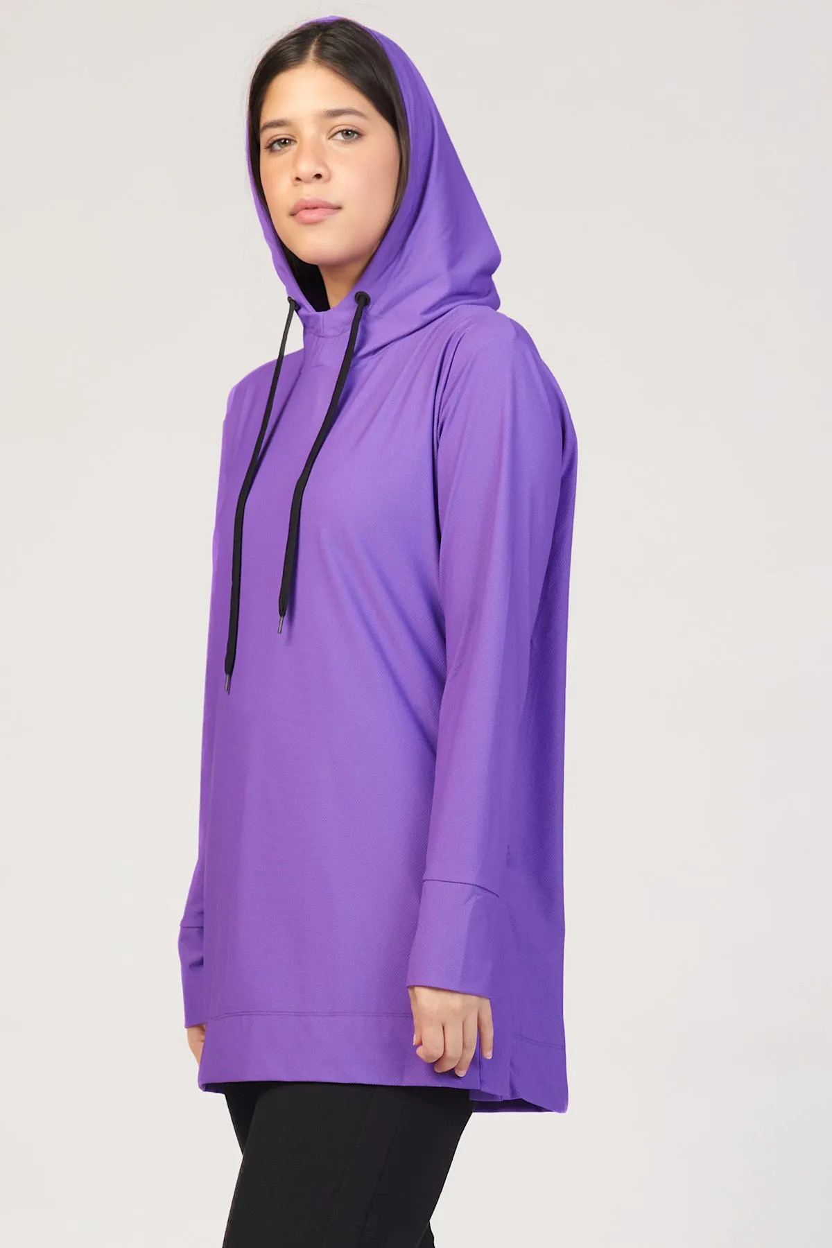 Hooded Classic Active Top - Violet