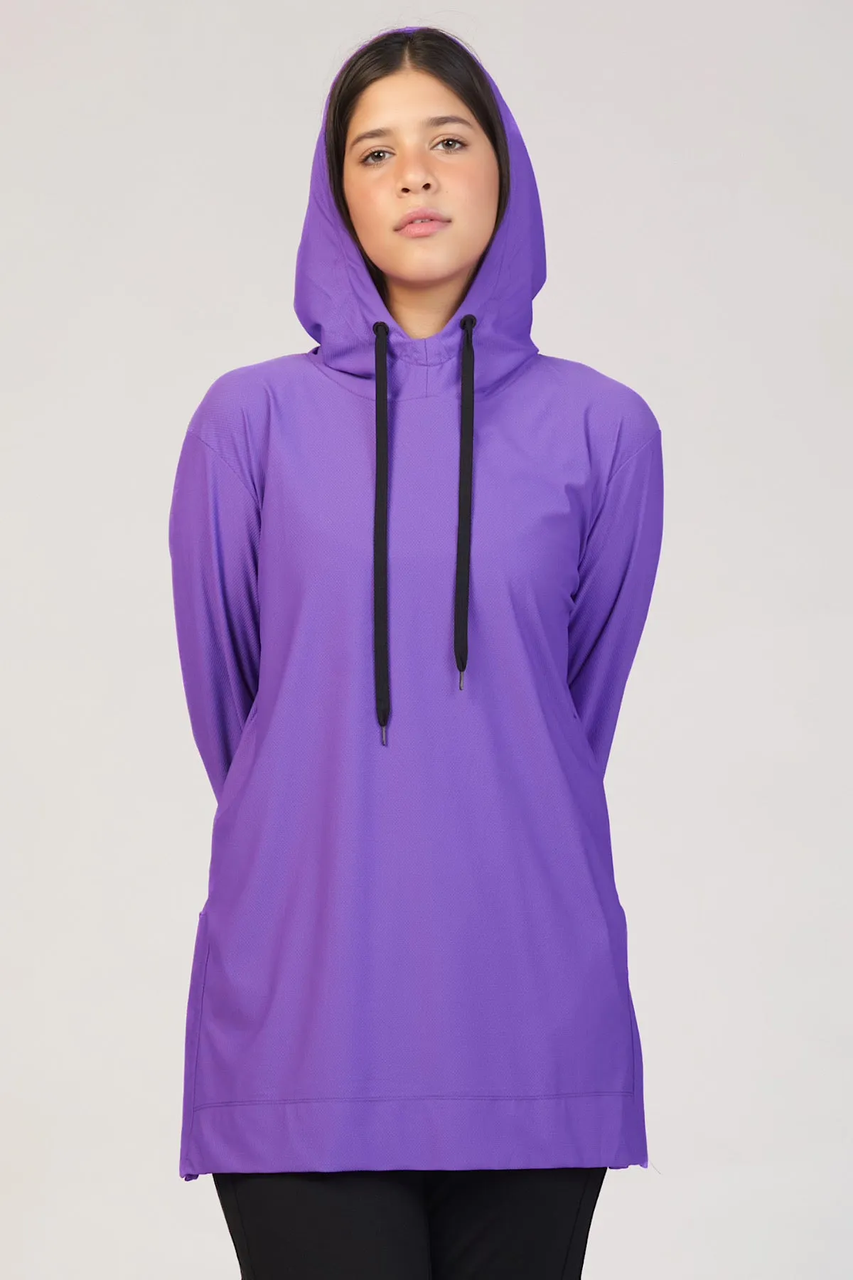 Hooded Classic Active Top - Violet