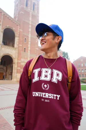 IBP UNIVERSITY -  Premium Cotton MAROON Crewneck sweatshirt