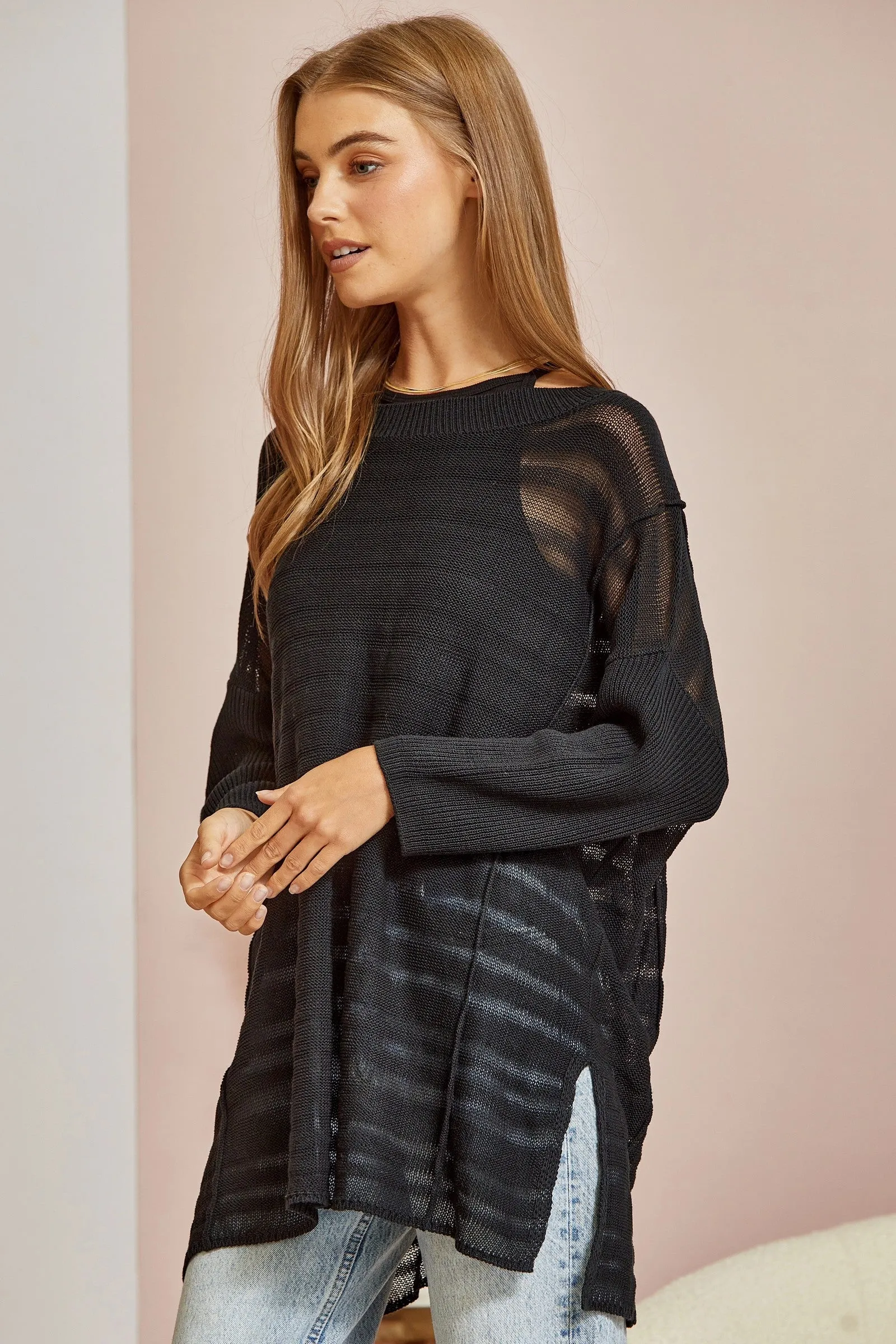 It's Worth It Tunic Sweater - Black