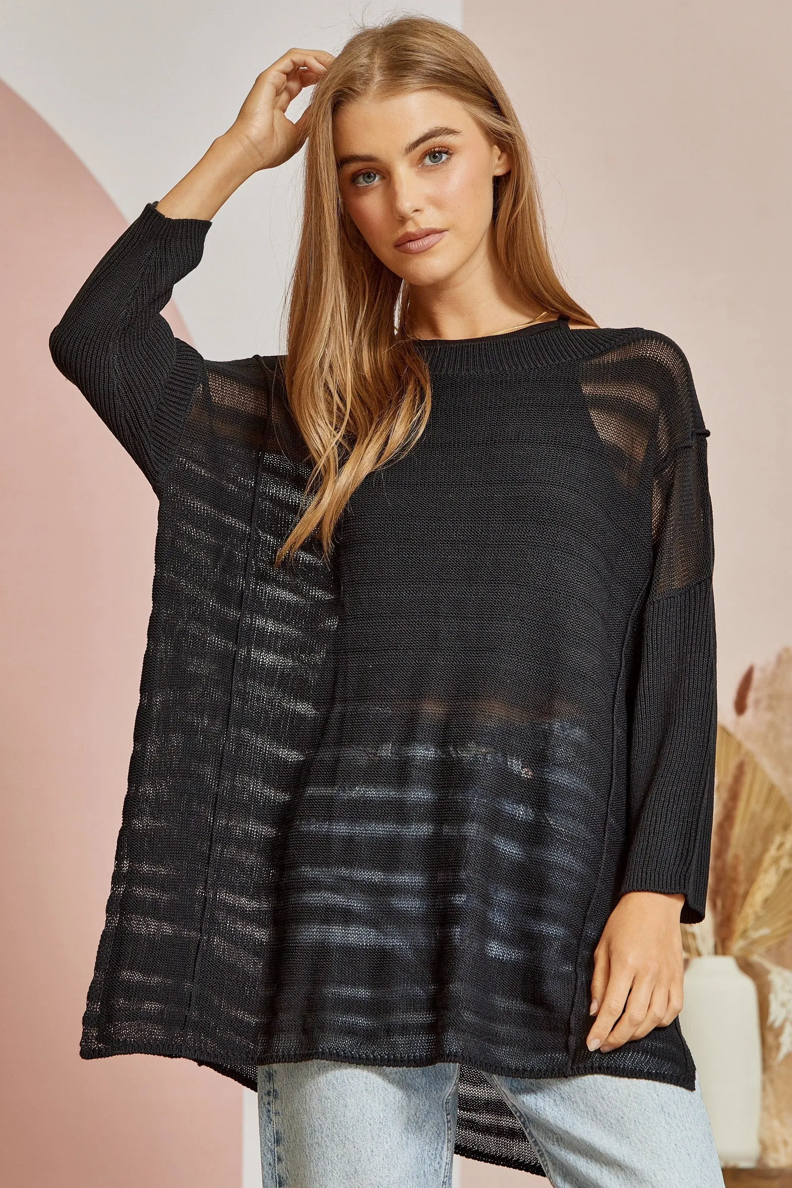 It's Worth It Tunic Sweater - Black