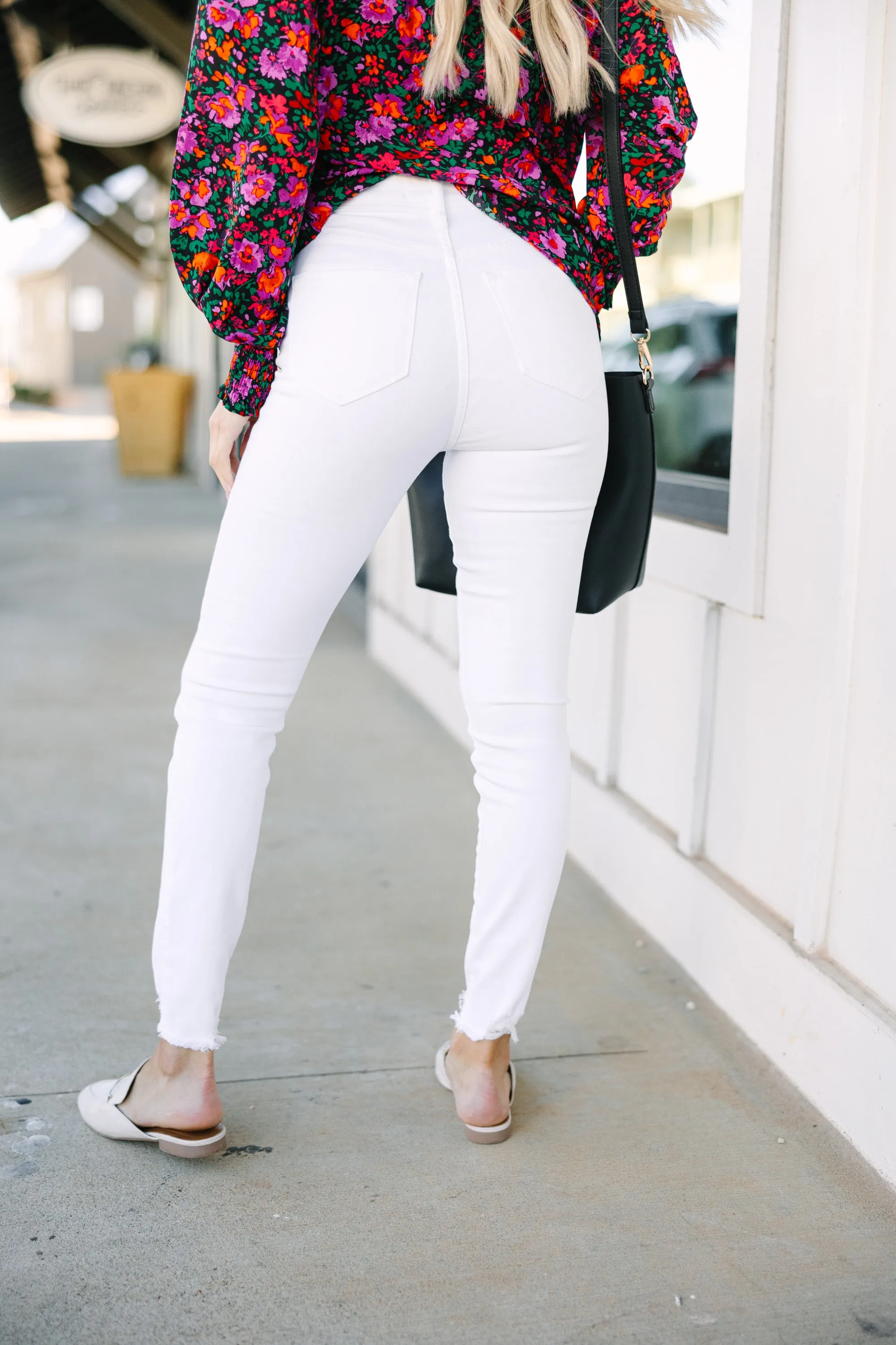 KanCan: Going Up White High Waist Skinny Jeans