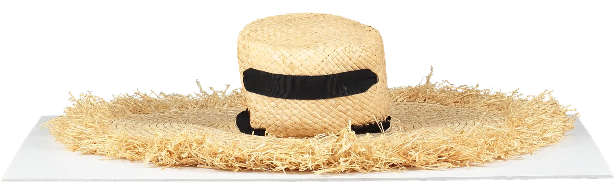 Lola Beige Alpargatas Fringed Edge Straw Hat One Size