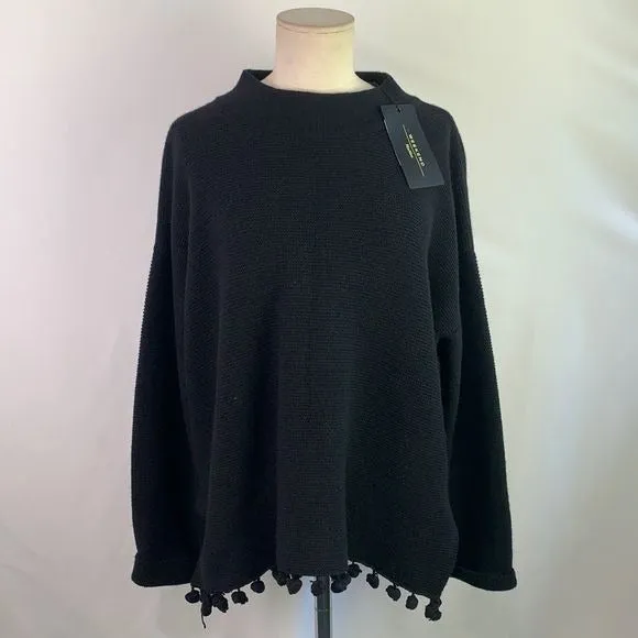 MaxMaraNWT Black w/ Pom Pom Trim Sweater