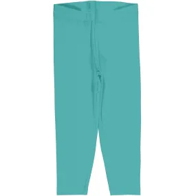 Maxomorra Aqua Cotton Cropped Leggings