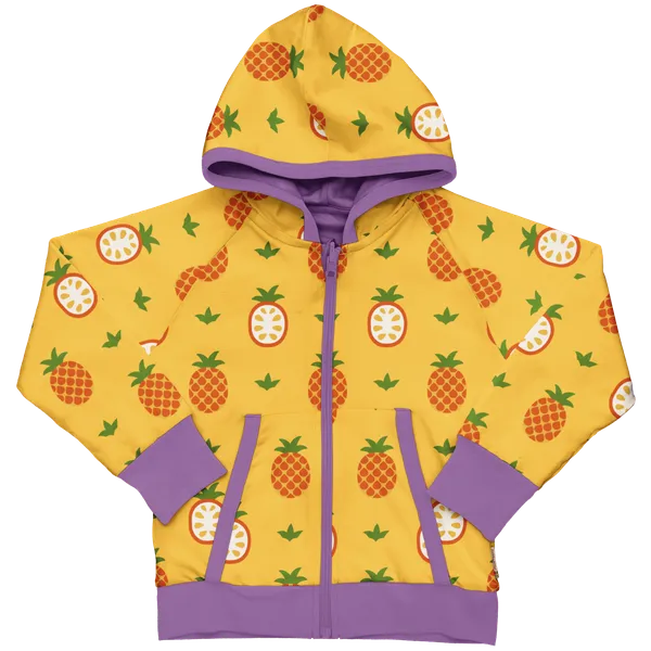 Maxomorra Pineapple Organic Cotton Reversible Zip Hoodie