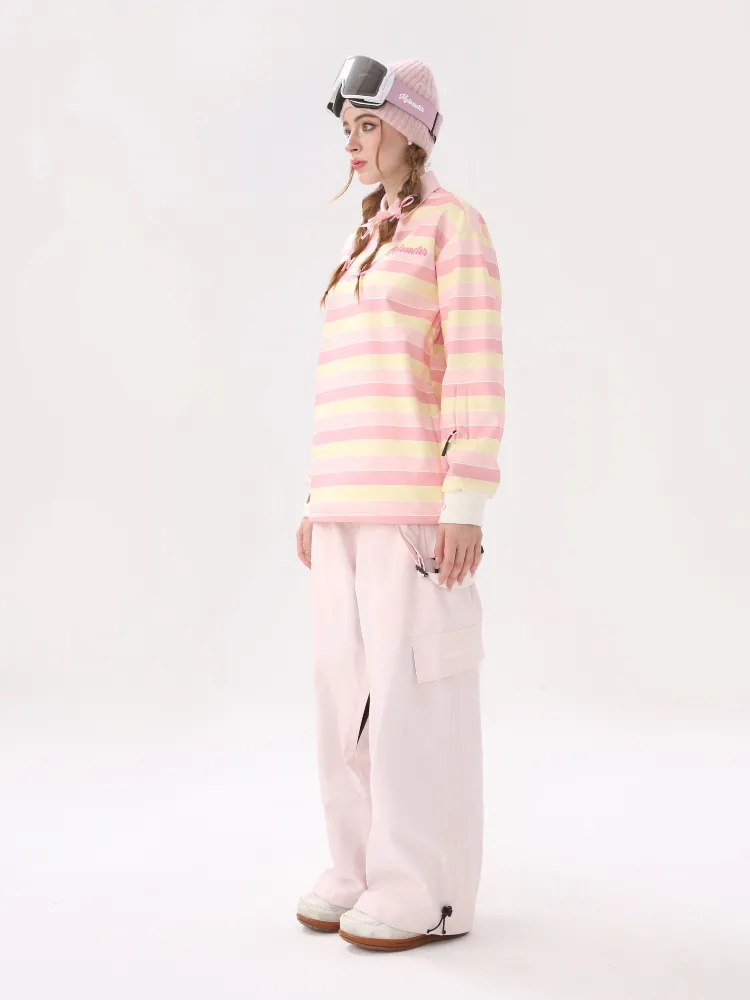 Molocoster Pink Striped Ski Pullover - Women's