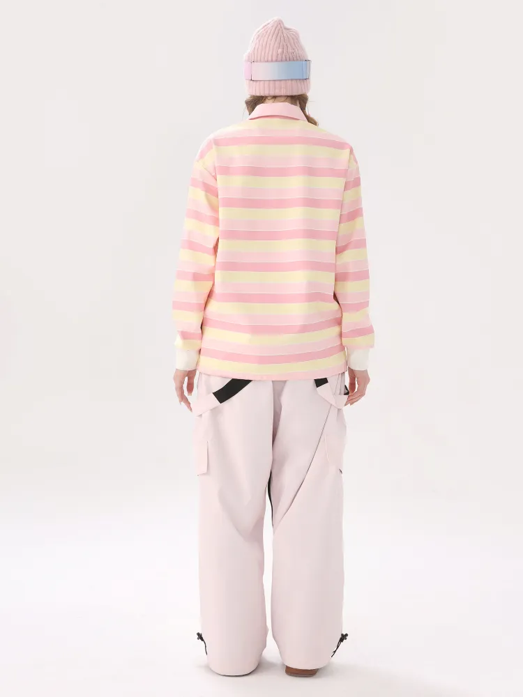 Molocoster Pink Striped Ski Pullover - Women's