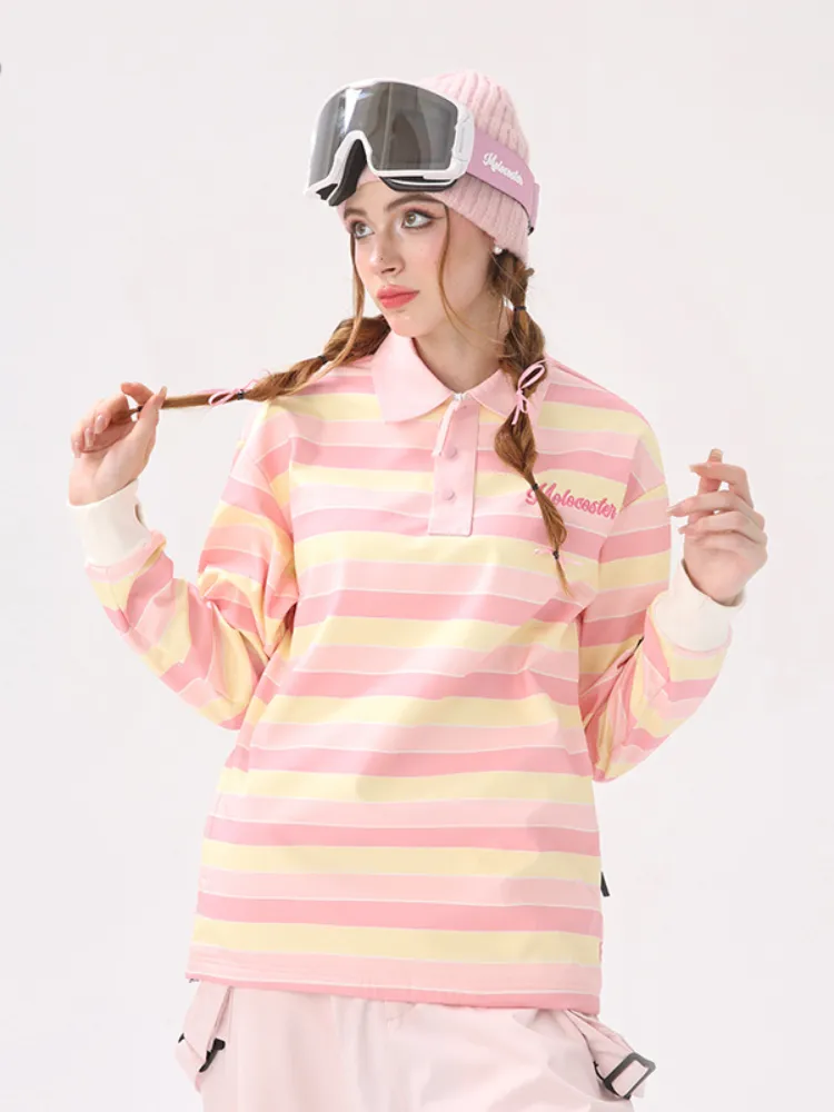 Molocoster Pink Striped Ski Pullover - Women's