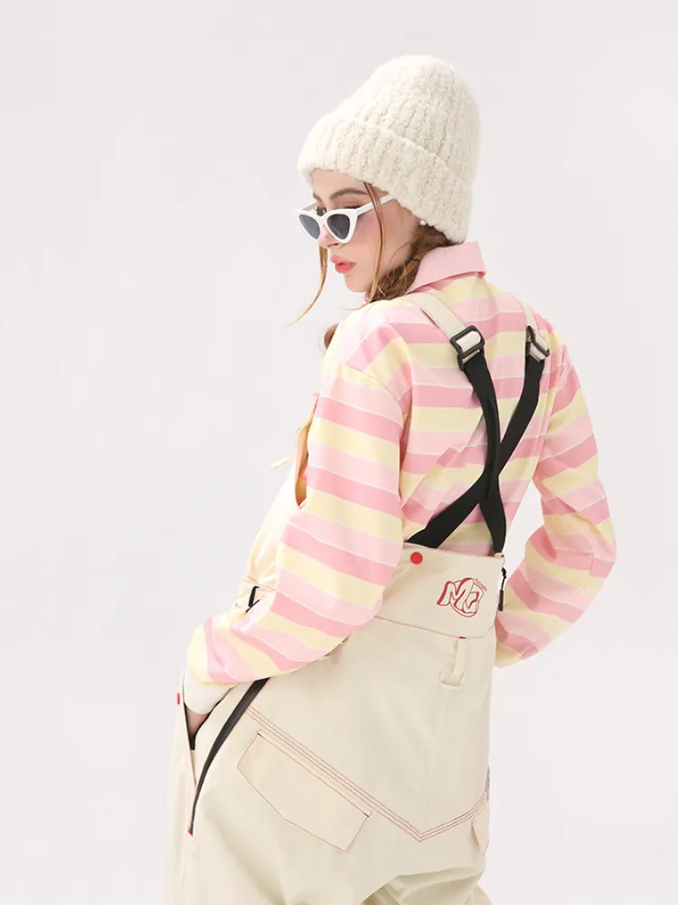 Molocoster Pink Striped Ski Pullover - Women's