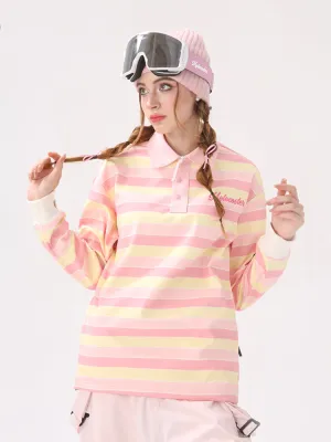 Molocoster Pink Striped Ski Pullover - Women's