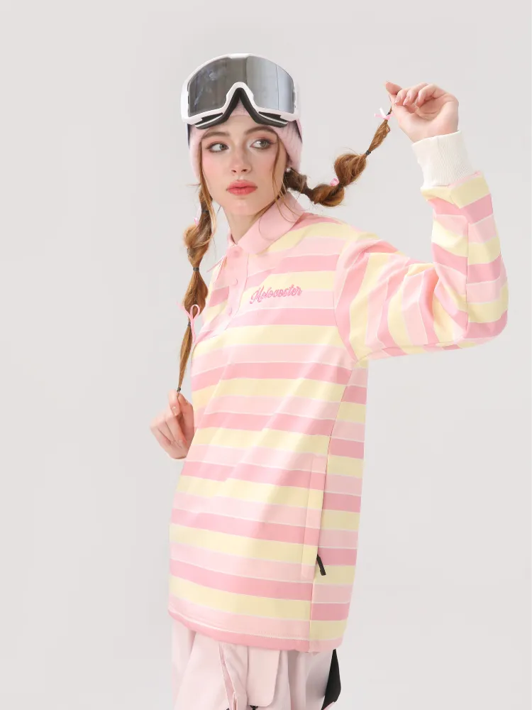 Molocoster Pink Striped Ski Pullover - Women's